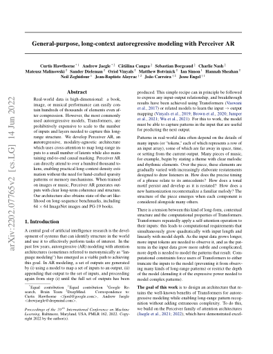 First page of Perceiver AR paper